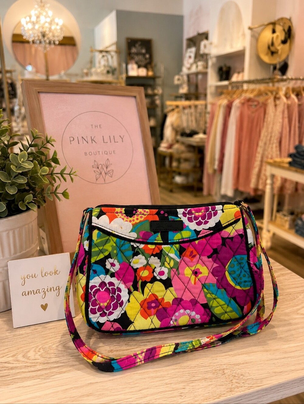 Vera Bradley Quilted Cotton Crossbody Bag Va Va Bloom Floral Multicolor Purse